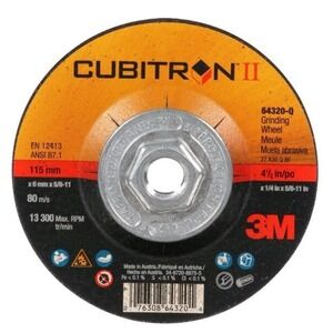 Cubitron‎ II Depressed Center Grinding whl, 64320, Quick Change, T27